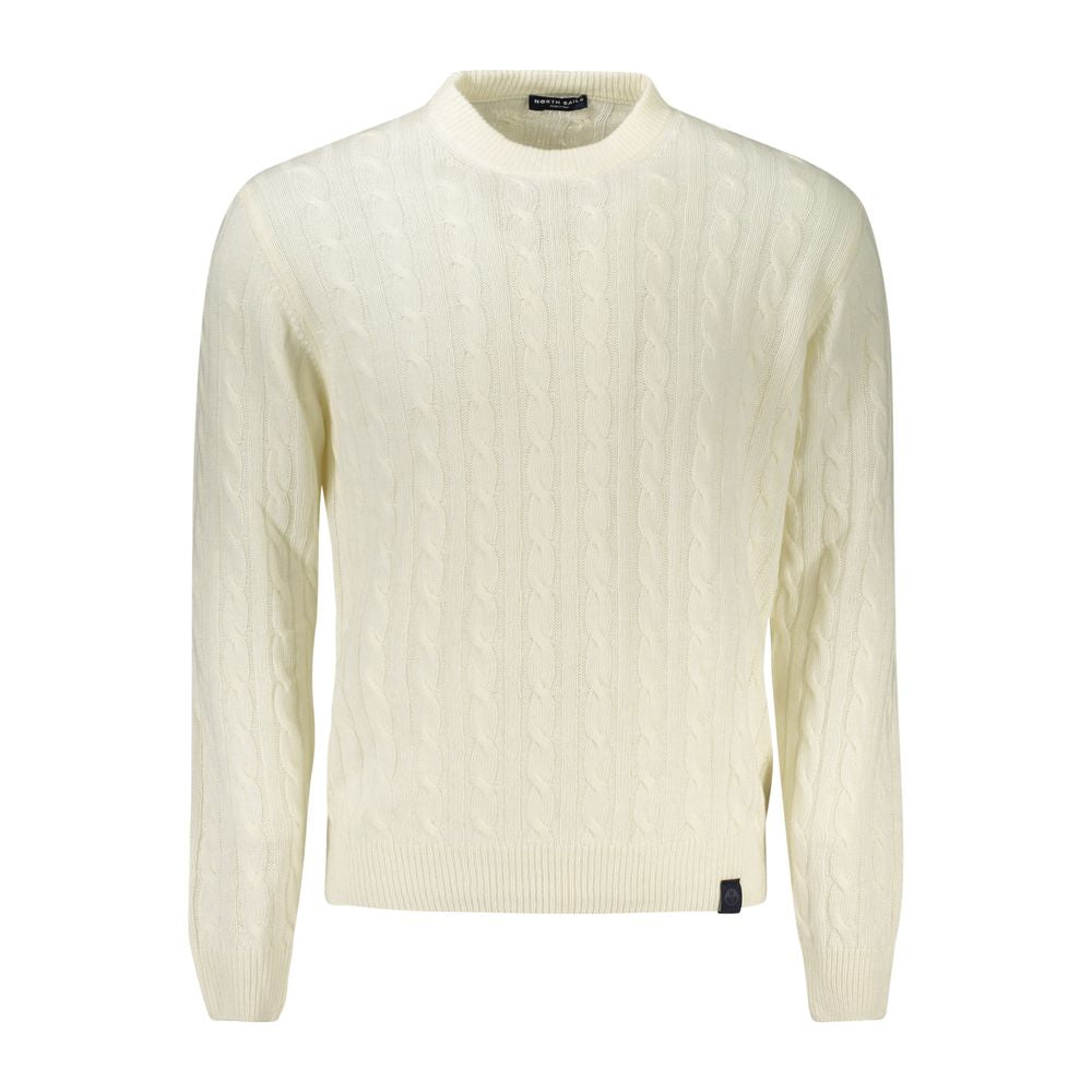 Sweater by North Sails for men in cashmere viscose white features an polished silhouette, showcasing refined long-sleeve and a sophisticated crew neckline for a truly polished finish.