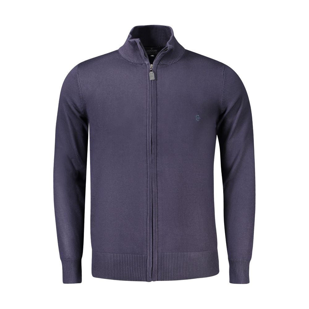 Coveri Moving Men's Nylon & Viscose Cardigan - Blue