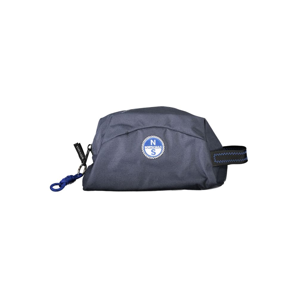 Travel Toiletry Bag by North Sails for men in polyester leather blue presents a distinguished silhouette, showcasing the Polyester Leather Travel Toiletry Bag with a secure zipper, ample internal-pockets, and versatile handle.