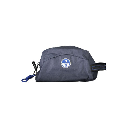 Travel Toiletry Bag by North Sails for men in polyester leather blue presents a distinguished silhouette, showcasing the Polyester Leather Travel Toiletry Bag with a secure zipper, ample internal-pockets, and versatile handle.