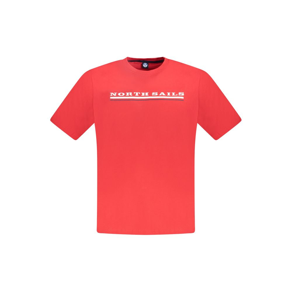 T-Shirt by North Sails for men in cotton red & print features a plush silhouette, showcasing a sophisticated crew neckline and short-sleeve for a truly plush finish.
