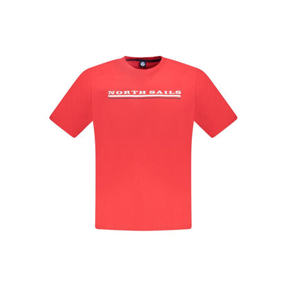 T-Shirt by North Sails for men in cotton red & print features a plush silhouette, showcasing a sophisticated crew neckline and short-sleeve for a truly plush finish.