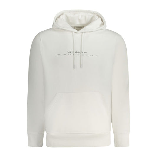 Hooded Sweatshirt Hoodie by Calvin Klein for men in cotton polyester white & print features a edgy silhouette, detailed with a edgy hooded neckline and for a refined finish.