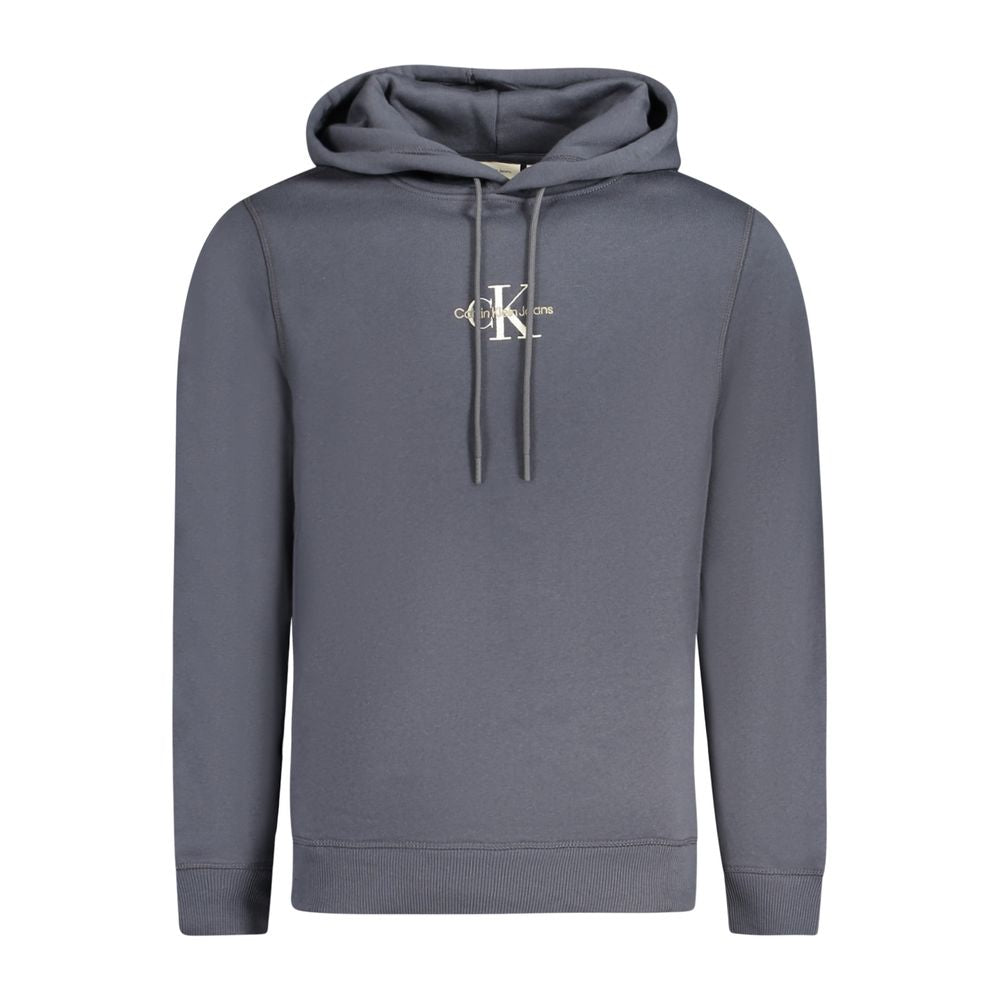 Hooded Sweatshirt Hoodie by Calvin Klein for men in cotton polyester blue features a slouchy chic silhouette, detailed with a slouchy chic long-sleeve and a signature hooded neckline for an elevated aesthetic.