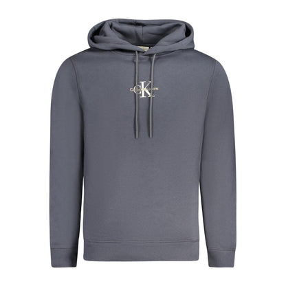 Hooded Sweatshirt Hoodie by Calvin Klein for men in cotton polyester blue features a slouchy chic silhouette, detailed with a slouchy chic long-sleeve and a signature hooded neckline for an elevated aesthetic.