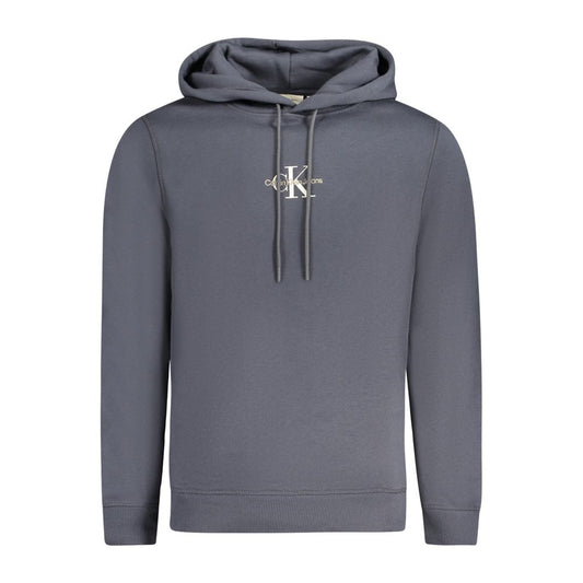 Hooded Sweatshirt Hoodie by Calvin Klein for men in cotton polyester blue features a slouchy chic silhouette, detailed with a slouchy chic long-sleeve and a signature hooded neckline for an elevated aesthetic.