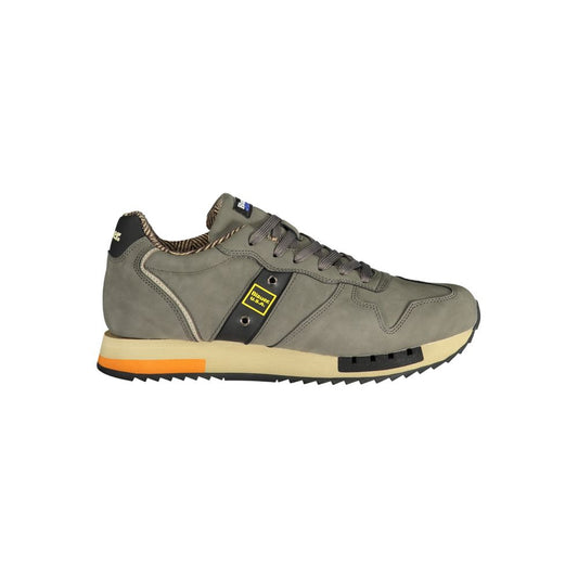 Sneakers by Blauer for men in polyester polyethylene leather gray features an opulent silhouette from the Men's Fashion Polyester Polyethylene Leather Sneakers collection, showcasing a signature fashion style with an opulent finish.