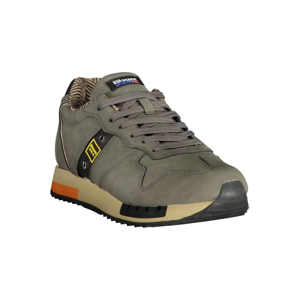 Sneakers by Blauer for men in polyester polyethylene leather gray presents a sumptuous silhouette as Men's Fashion Polyester Polyethylene Leather Sneakers, expertly defined by a sumptuous fashion style for a sumptuous, high-fashion look.