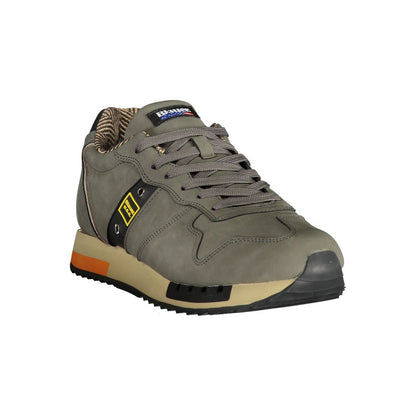 Sneakers by Blauer for men in polyester polyethylene leather gray presents a sumptuous silhouette as Men's Fashion Polyester Polyethylene Leather Sneakers, expertly defined by a sumptuous fashion style for a sumptuous, high-fashion look.