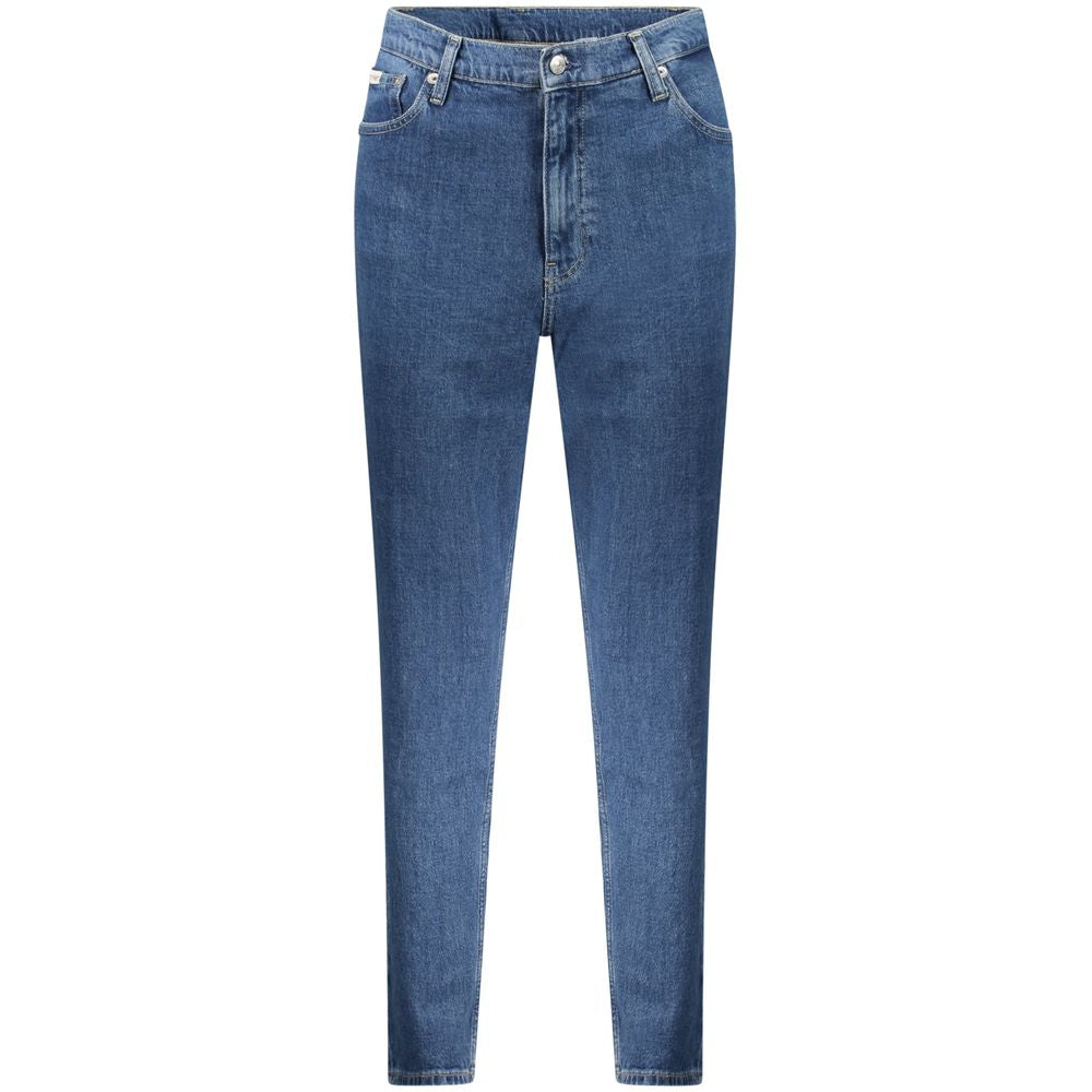 Jeans by Calvin Klein for women in cotton blue features a refined silhouette with a refined mom, defined by a and a refined long for a refined finish.