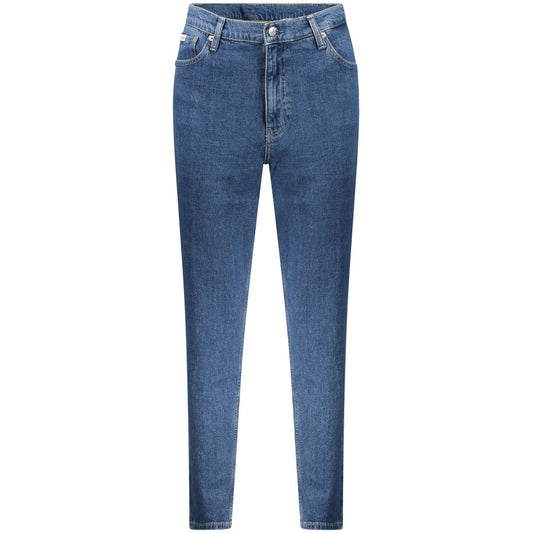 Jeans by Calvin Klein for women in cotton blue features a refined silhouette with a refined mom, defined by a and a refined long for a refined finish.