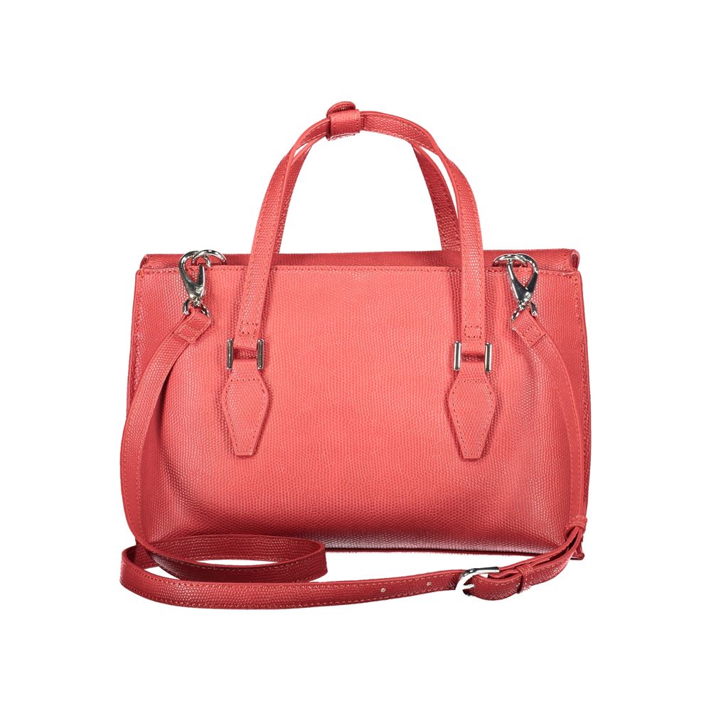 Phone Holder Handbag by Mario Valentino for women in polyethylene red features an refined silhouette, showcasing a secure , ample built-in-compartments & internal-pockets, and versatile shoulder-strap, handle & adjustable-strap for a sophisticated refined aesthetic.