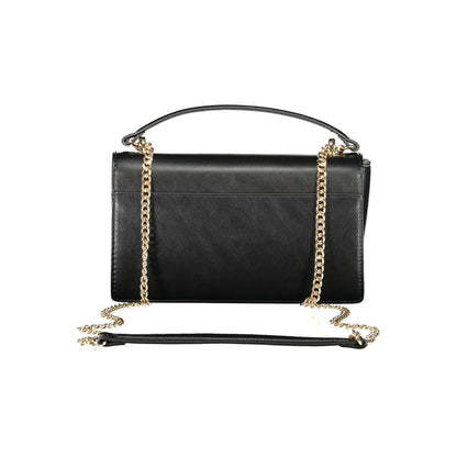 Compact Shoulder Handbag by Mario Valentino for women in polyethylene black features a ornamental silhouette, showcasing a secure snap & zipper, ample , and ornamental shoulder-strap for a sophisticated look.