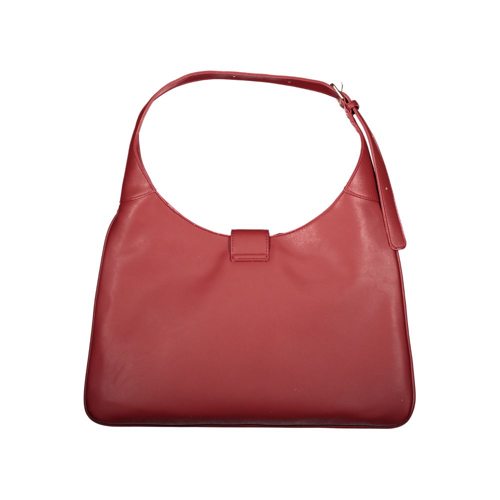 Handbag by Mario Valentino for women in polyethylene red presents a ornamental silhouette, showcasing a secure zipper, ample , and versatile adjustable-strap & handle for a ornamental finish.