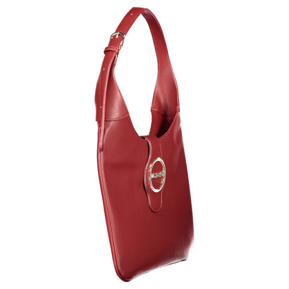 Handbag by Mario Valentino for women in polyethylene red features a signature silhouette, showcasing a secure zipper and signature with versatile adjustable-strap & handle for a sophisticated look.