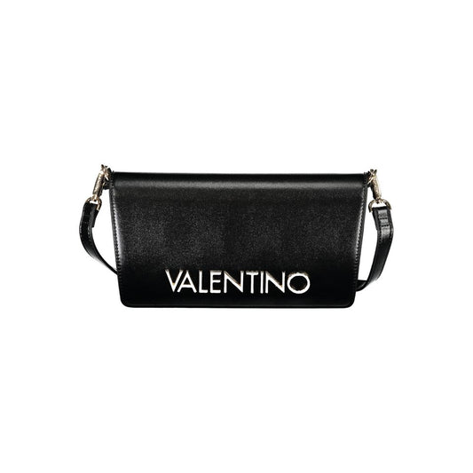 Evening Handbag by Mario Valentino for women in polyethylene black features an refined silhouette, showcasing a secure snap, ample built-in-compartments, and versatile adjustable-strap & handle for a sophisticated refined aesthetic.