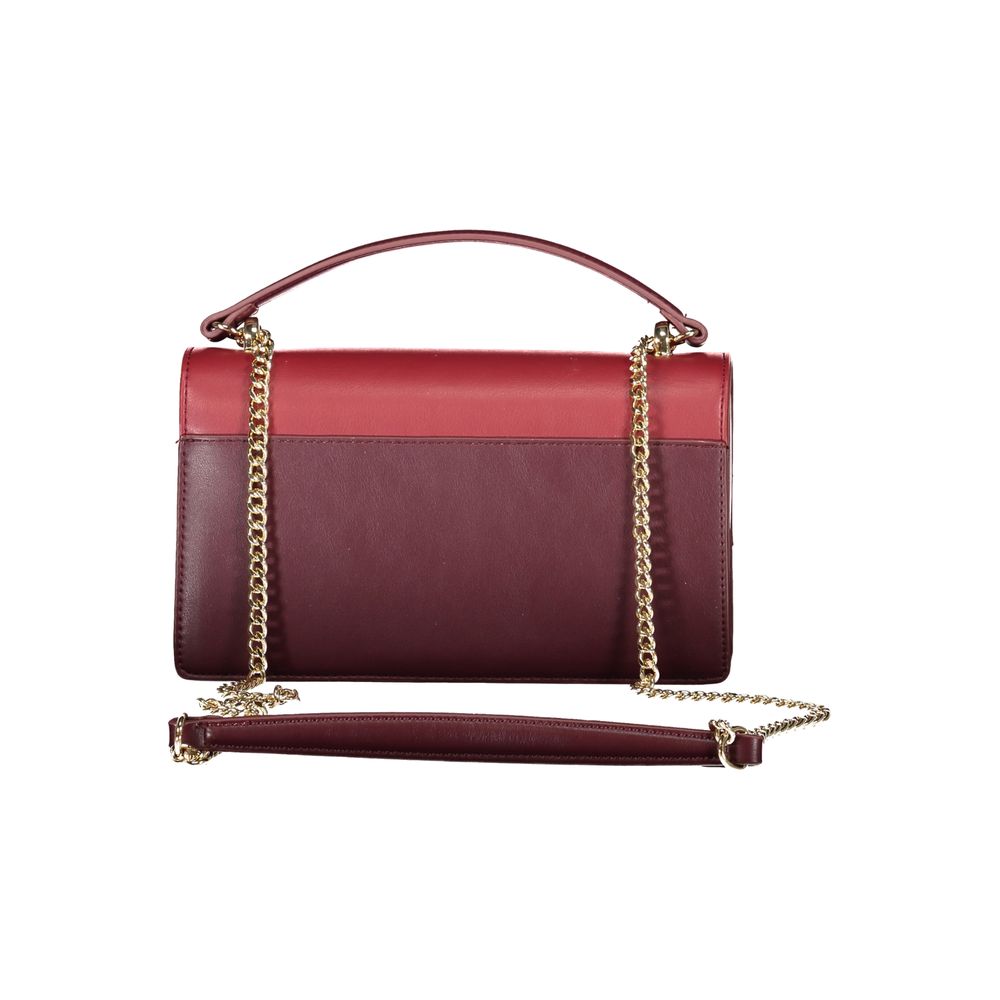 Shoulder Handbag by Mario Valentino for women in polyethylene red presents a ornamental silhouette, showcasing a secure snap & zipper, ample built-in-compartments & internal-pockets, and versatile shoulder-strap for a ornamental finish.
