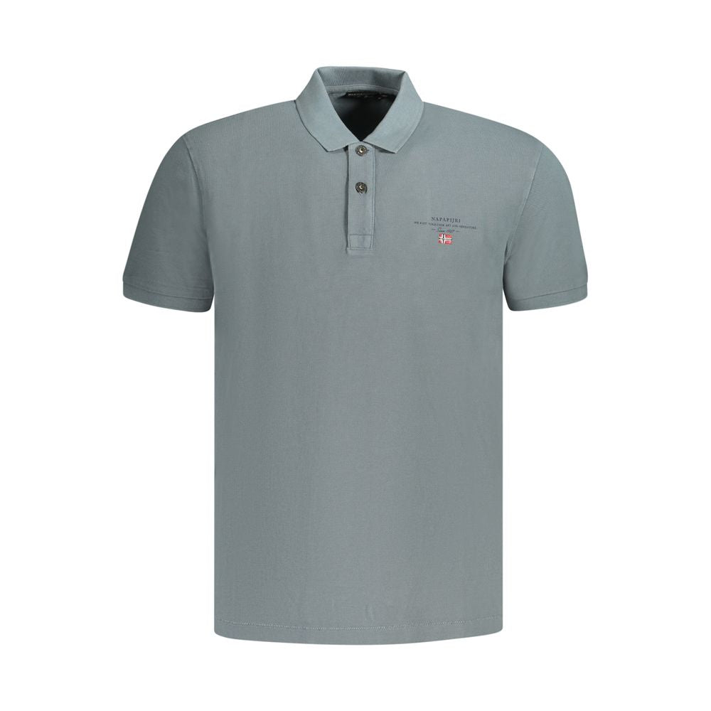 Polo Shirt by Napapijri for men in cotton gray & print showcases a sharp silhouette, detailed with a refined and sharp short-sleeve for a sophisticated finish.