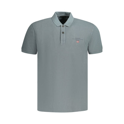 Polo Shirt by Napapijri for men in cotton gray & print showcases a sharp silhouette, detailed with a refined and sharp short-sleeve for a sophisticated finish.