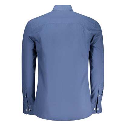 Shirt by North Sails for men in cotton blue & signature showcases a sharp silhouette, elegantly detailed with a sharp and sharp .