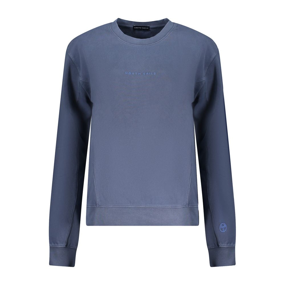 Sweatshirt by North Sails for women in cotton blue showcases a slouchy chic silhouette, artfully detailed with a slouchy chic crew neckline and for a slouchy chic finish.