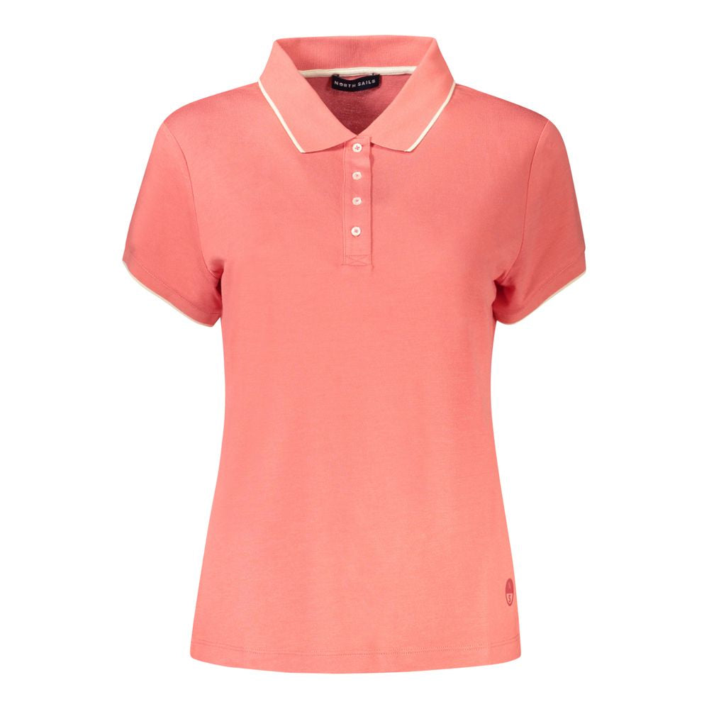 Polo Shirt by North Sails for women in modal & cotton pink & print showcases a sharp silhouette, detailed with a refined and sharp short-sleeve for a sophisticated finish.