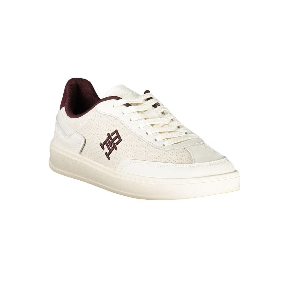 Sneakers by Tommy Hilfiger for women in polyester polyethylene leather beige, brown & signature presents a sumptuous silhouette as Women's Low-Top Polyester Polyethylene Leather Sneakers, expertly defined by a sumptuous low-top style for a sumptuous, high-fashion look.