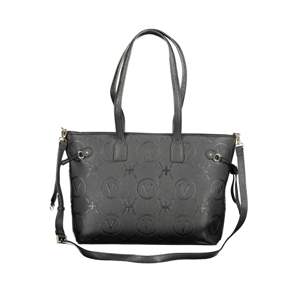 Handbag by Mario Valentino for women in polyethylene black presents a ornamental silhouette, showcasing a secure zipper, ample internal-pockets, and versatile adjustable-strap & handle for a ornamental finish.