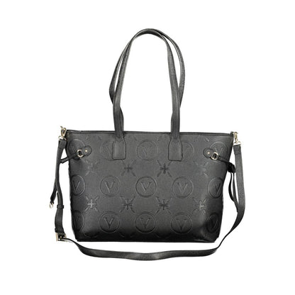 Handbag by Mario Valentino for women in polyethylene black presents a ornamental silhouette, showcasing a secure zipper, ample internal-pockets, and versatile adjustable-strap & handle for a ornamental finish.