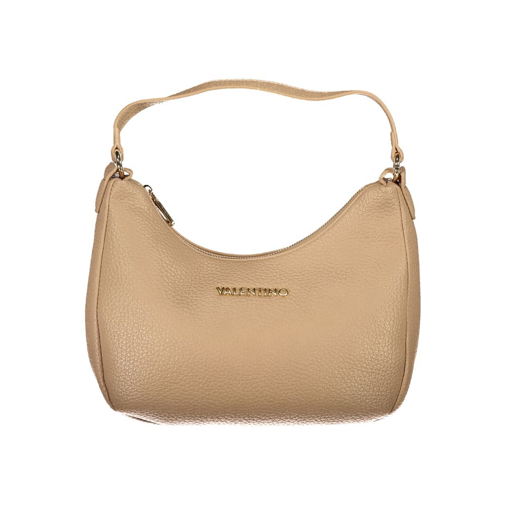 Shoulder Handbag by Mario Valentino for women in polyethylene beige features a signature silhouette, showcasing a secure zipper and signature internal-pockets with versatile shoulder-strap, handle & adjustable-strap for a sophisticated look.