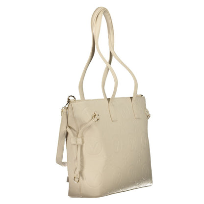 Handbag by Mario Valentino for women in polyethylene beige features a exquisite silhouette, showcasing a secure zipper and exquisite internal-pockets with versatile adjustable-strap & handle for a exquisite finish.