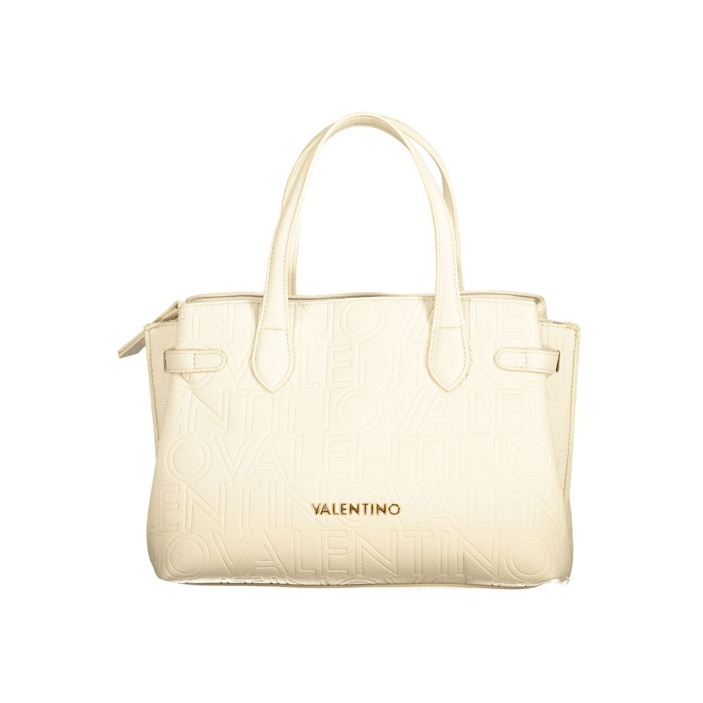 Handbag by Mario Valentino for women in polyethylene beige features a refined silhouette, showcasing a secure zipper & magnetic, organized built-in-compartments, and versatile handle & adjustable-strap for a refined finish.
