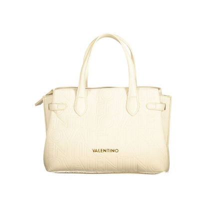 Handbag by Mario Valentino for women in polyethylene beige features a refined silhouette, showcasing a secure zipper & magnetic, organized built-in-compartments, and versatile handle & adjustable-strap for a refined finish.