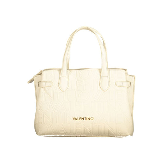 Handbag by Mario Valentino for women in polyethylene beige features a refined silhouette, showcasing a secure zipper & magnetic, organized built-in-compartments, and versatile handle & adjustable-strap for a refined finish.