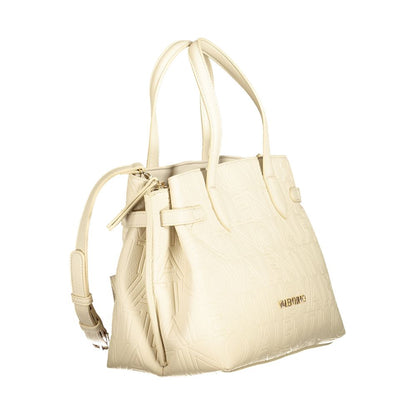 Handbag by Mario Valentino for women in polyethylene beige features a refined silhouette, showcasing a secure zipper & magnetic, organized built-in-compartments, and versatile handle & adjustable-strap for a refined finish.