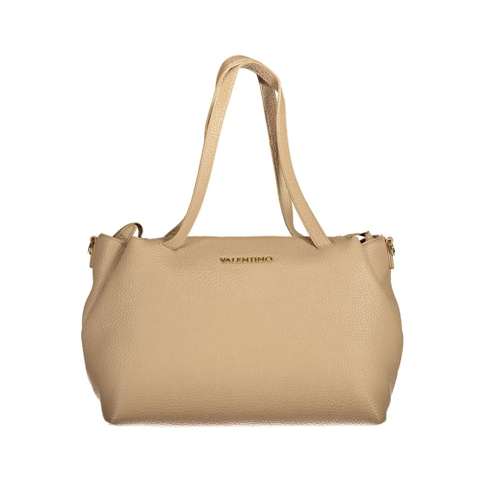 This Handbag by Mario Valentino for women in polyethylene and beige presents a sculptural silhouette featuring a secure zipper, ample external-pockets & cardholder, and versatile adjustable-strap, detachable-strap & handle for a sculptural finish.