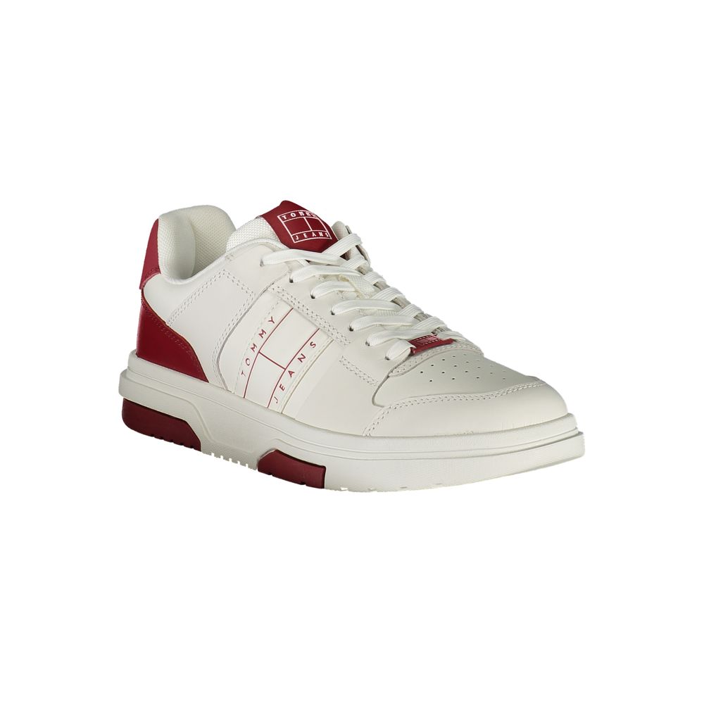 Sneakers by Tommy Hilfiger for men in polyester polyethylene leather red features an opulent silhouette from the Men's Casual Polyester Polyethylene Leather Sneakers collection, showcasing a signature casual style with an opulent finish.