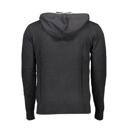 Hooded Cardigan by U.S. POLO ASSN. for men in cashmere cotton blend black features an crisp silhouette, showcasing a sophisticated and detail for a truly crisp finish.