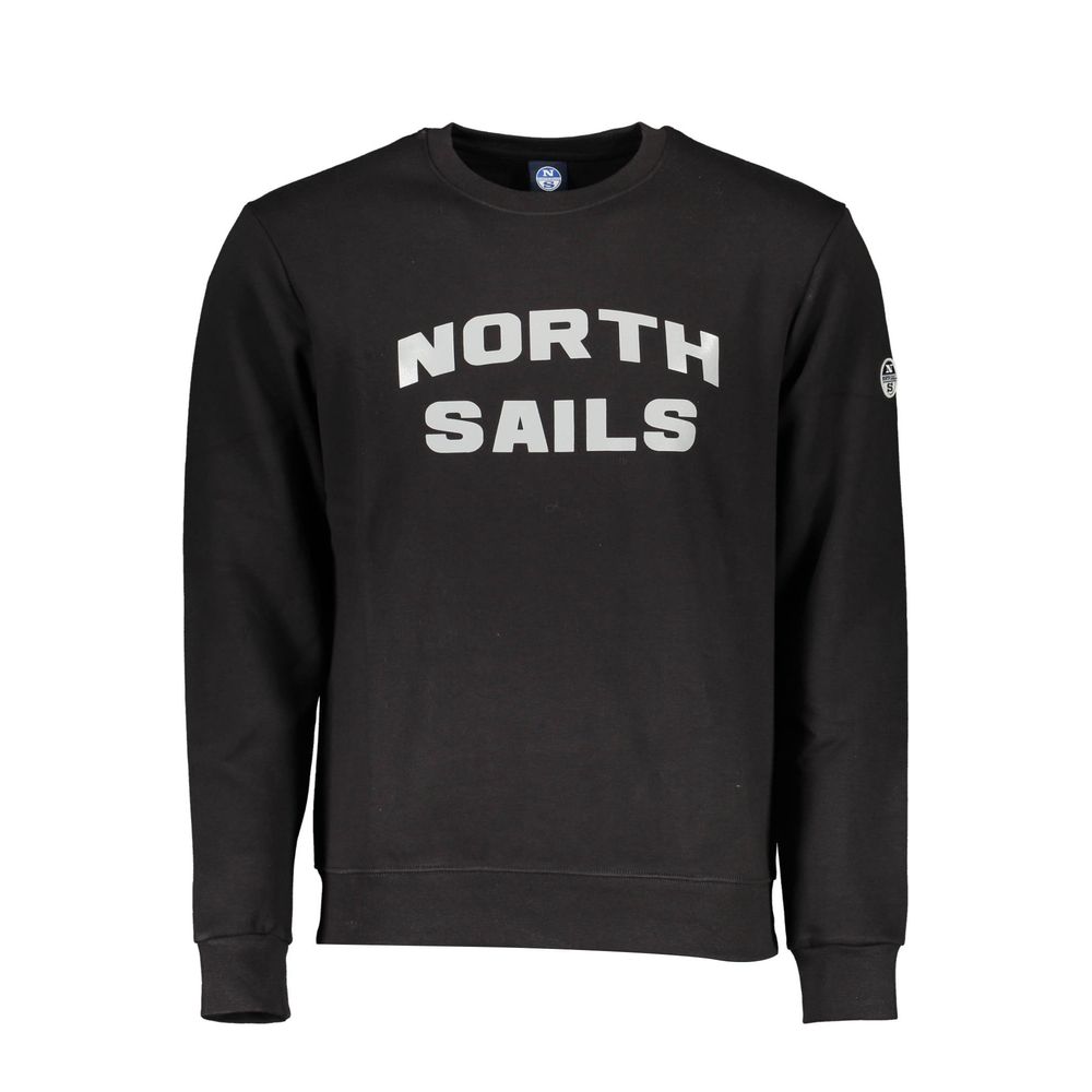 Sweatshirt by North Sails for men in cotton polyester black & print presents a smart casual silhouette, featuring a smart casual crew neckline and long-sleeve for a sophisticated look.