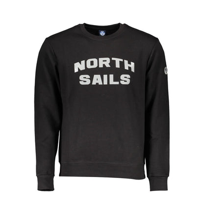 Sweatshirt by North Sails for men in cotton polyester black & print presents a smart casual silhouette, featuring a smart casual crew neckline and long-sleeve for a sophisticated look.