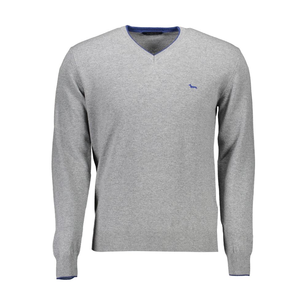 Sweater by Harmont & Blaine for men in cashmere viscose brown & gray features an polished silhouette, showcasing refined long-sleeve and a sophisticated v-neck neckline for a truly polished finish.