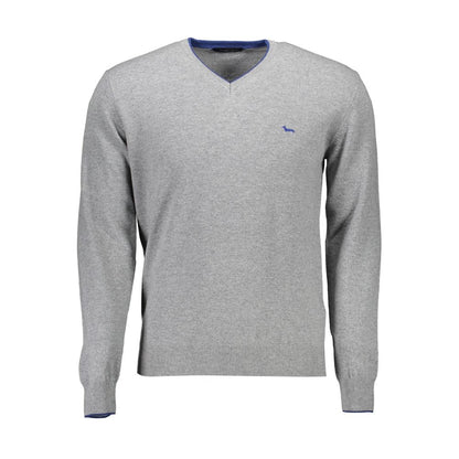 Sweater by Harmont & Blaine for men in cashmere viscose brown & gray features an polished silhouette, showcasing refined long-sleeve and a sophisticated v-neck neckline for a truly polished finish.