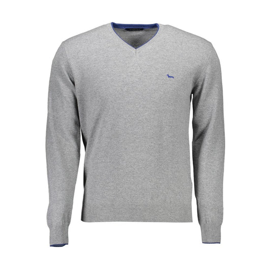 Sweater by Harmont & Blaine for men in cashmere viscose brown & gray features an polished silhouette, showcasing refined long-sleeve and a sophisticated v-neck neckline for a truly polished finish.