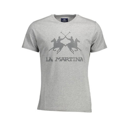 T-Shirt by La Martina for men in cotton brown, gray & print showcases a dramatic silhouette, elegantly detailed with a dramatic crew neckline and for a truly dramatic finish.