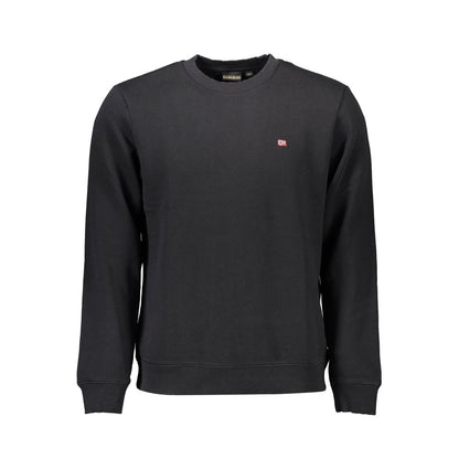 Sweatshirt by Napapijri for men in organic cotton & polyester black features an enviable silhouette, showcasing a premium and refined crew neckline for a truly enviable finish.