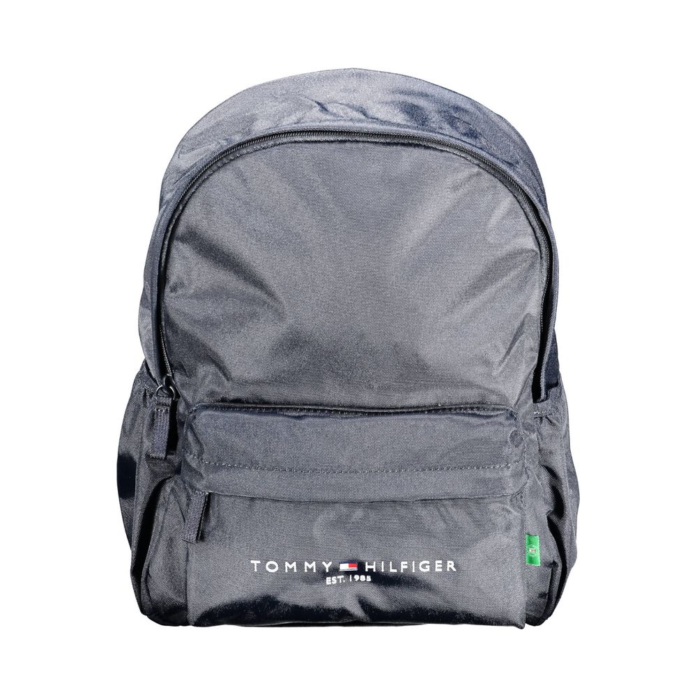 Backpack by Tommy Hilfiger for men in polyester blue & signature showcases an architectural Polyester Backpack design, featuring a secure zipper, ample external-pockets, and architectural handle, backpack-strap & adjustable-strap for a sophisticated look.