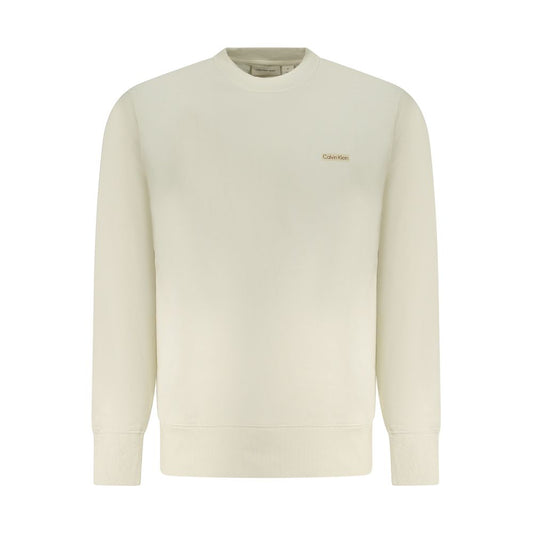 Sweatshirt by Calvin Klein for men in cotton beige features a unrivaled silhouette with a refined crew neckline and unrivaled long-sleeve detailing for a sophisticated look.