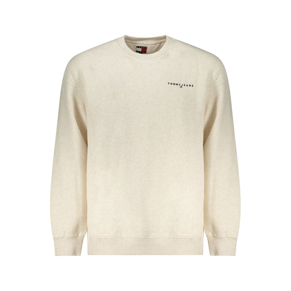 Sweatshirt by Tommy Hilfiger for men in cotton polyester beige features an exquisite silhouette, showcasing long-sleeve and details for a exquisite look.