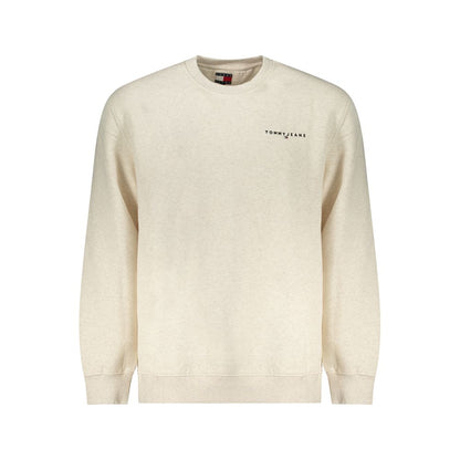 Sweatshirt by Tommy Hilfiger for men in cotton polyester beige features an exquisite silhouette, showcasing long-sleeve and details for a exquisite look.