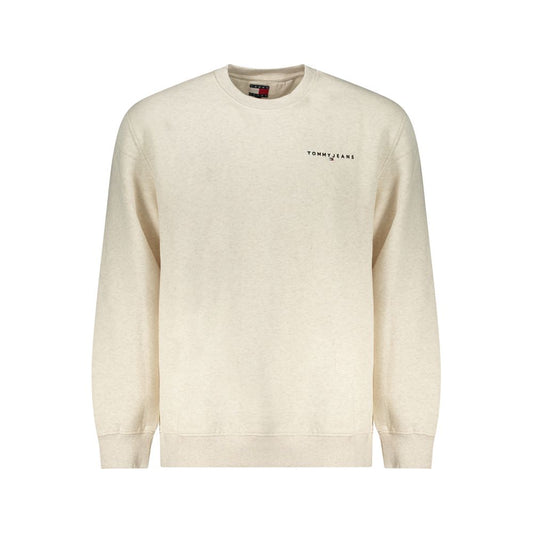 Sweatshirt by Tommy Hilfiger for men in cotton polyester beige features an exquisite silhouette, showcasing long-sleeve and details for a exquisite look.